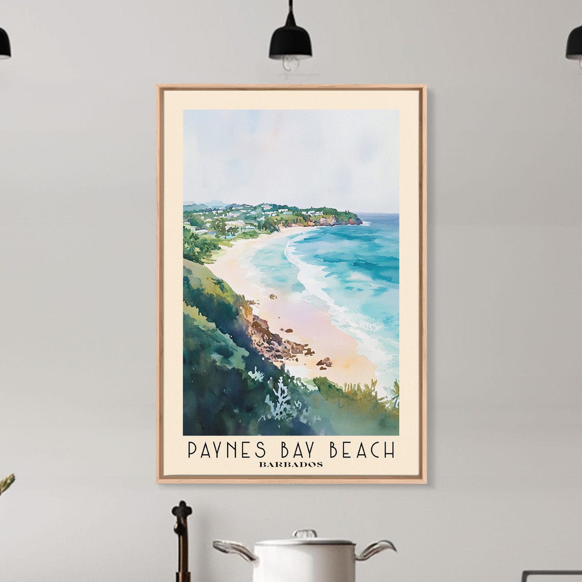 Paynes Bay Beach Barbados Cliff View Turquoise Surf Bay Curve Poster - Image 6
