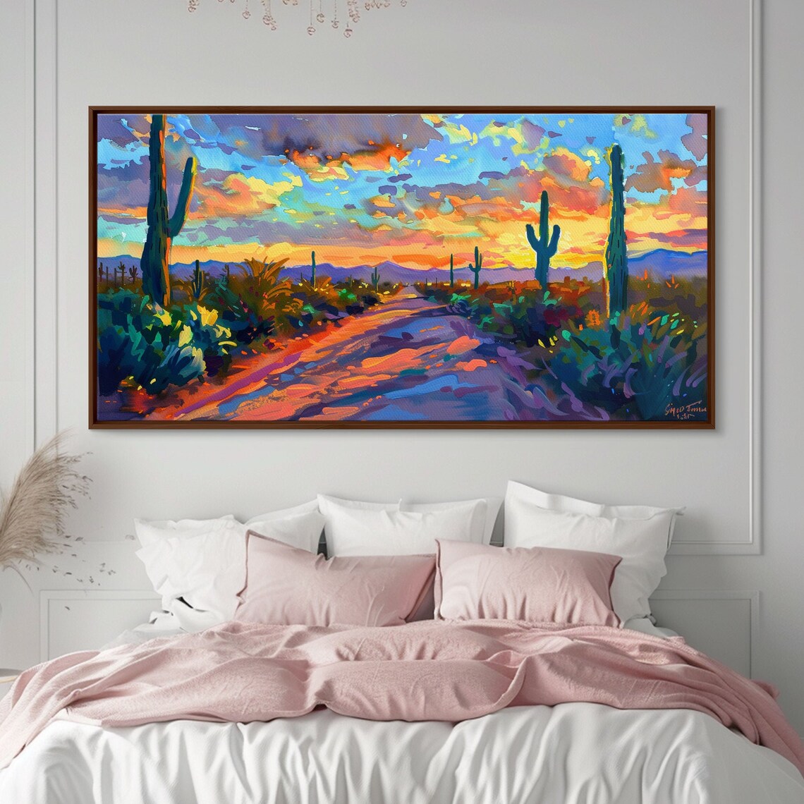 Majestic Desert Sunset Over Mountains Framed Print For Bedroom Art Ideal For Southwestern And Boho Decor - Image 5