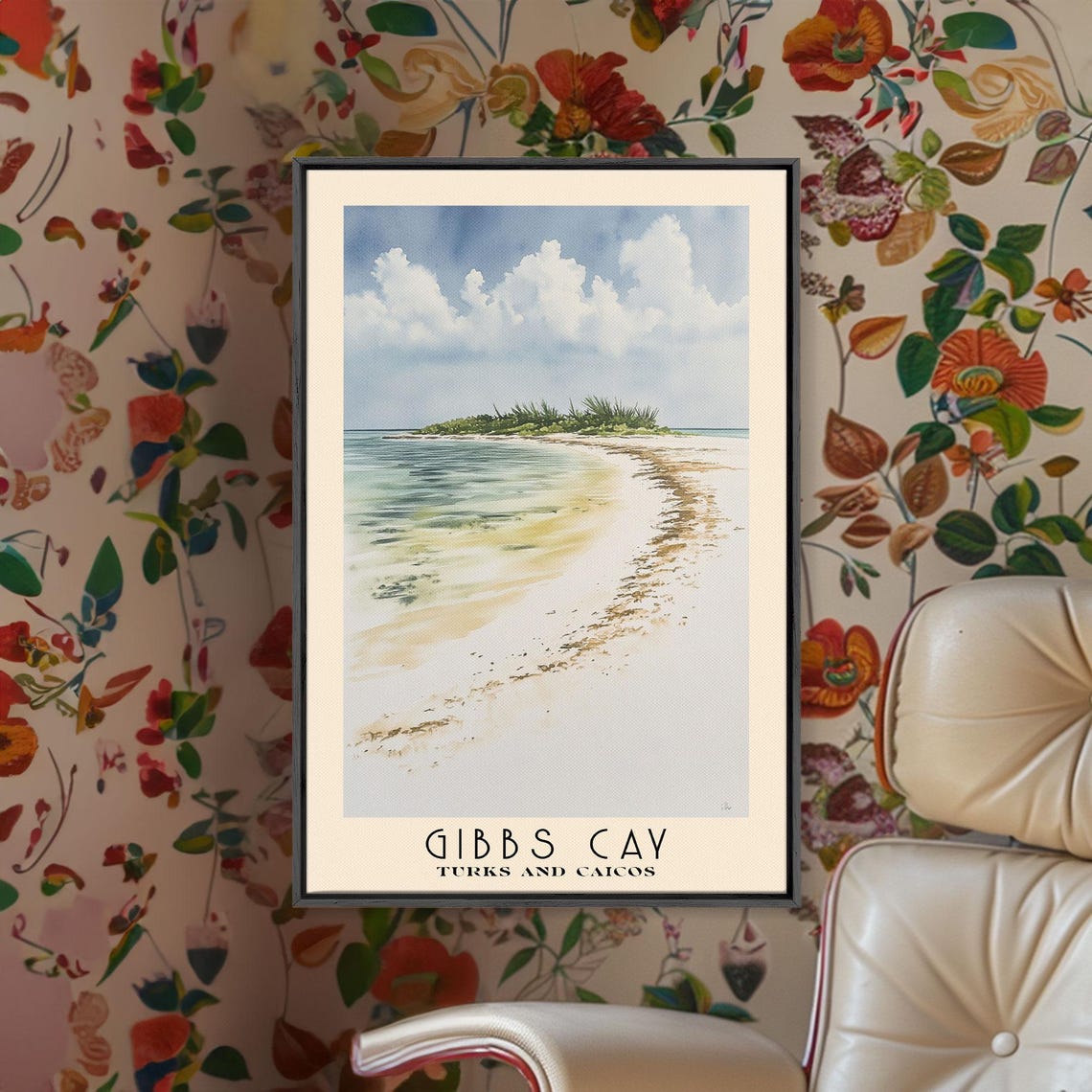 Gibbs Cay Turks And Caicos Minimalist Sandbar Tiny Isle Poster - Image 2