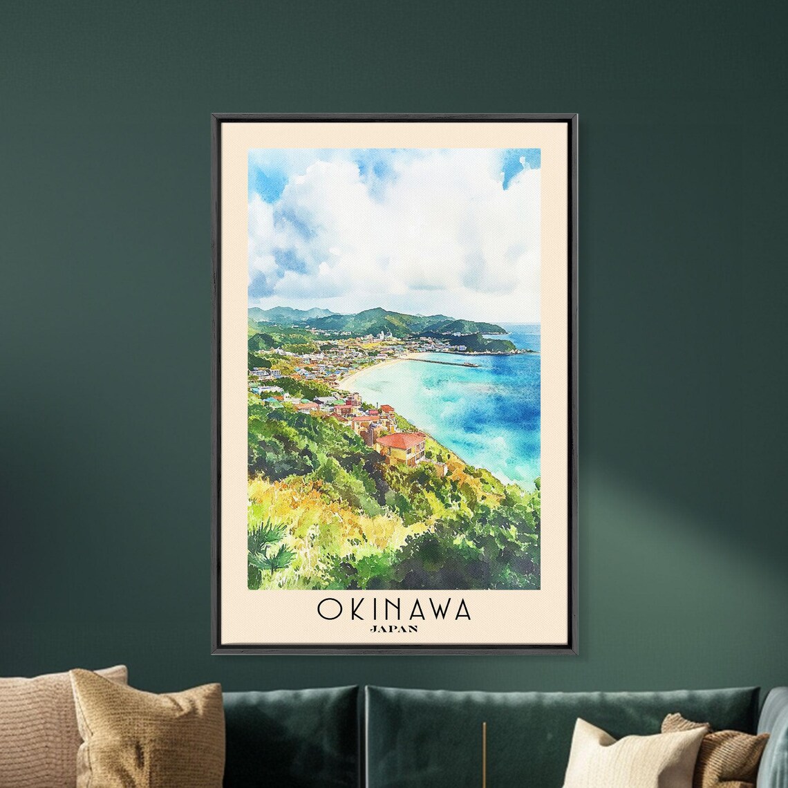 Okinawa Japan Watercolor Beach Art Print, Vacation - Image 5