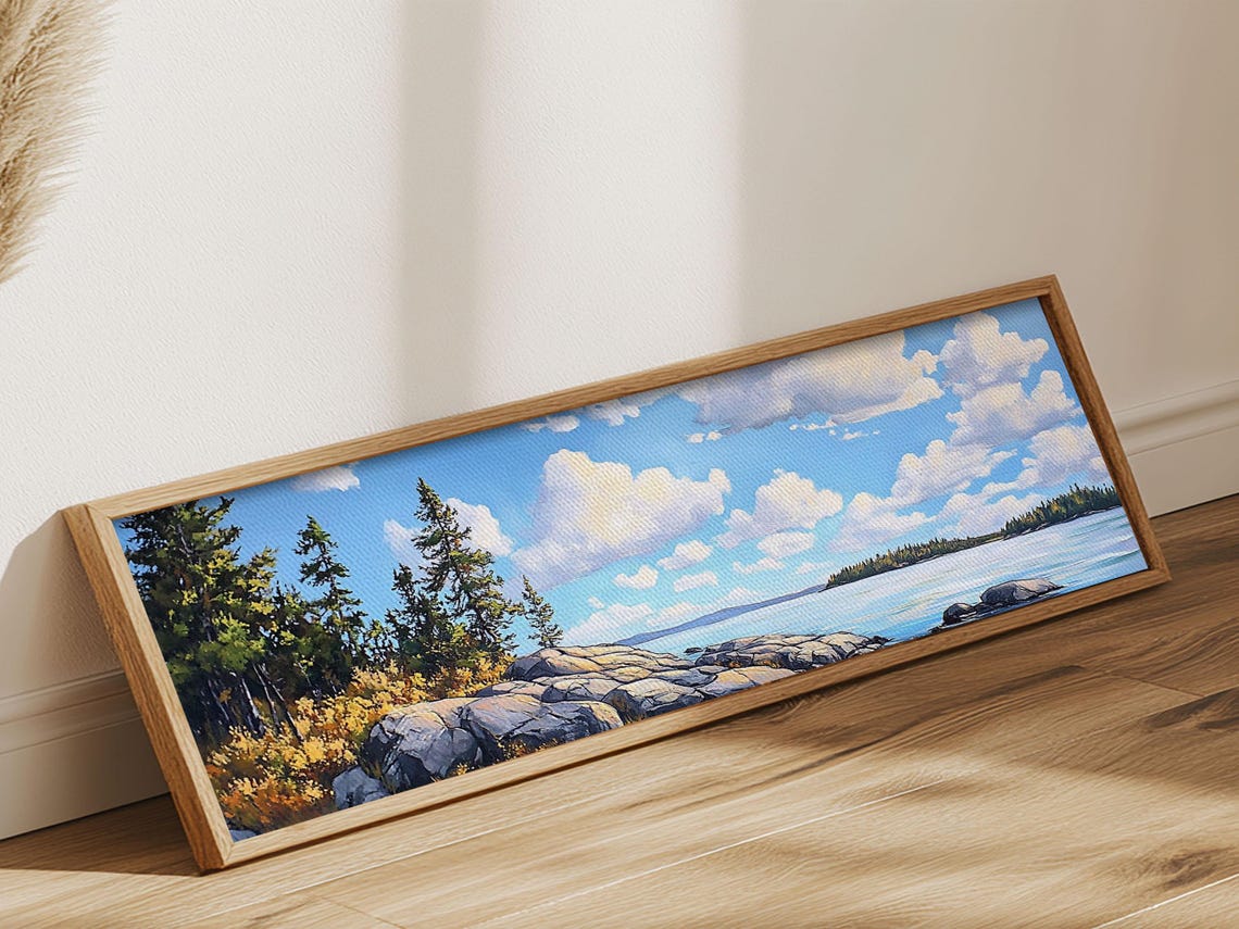 Acadia National Park Rocky Coast Pine Trees Ocean Panorama Poster - Image 5