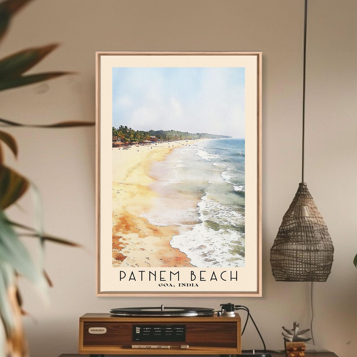 Patnem Beach Goa India Golden Shore Palms Beach Shack Surf Poster - Image 2