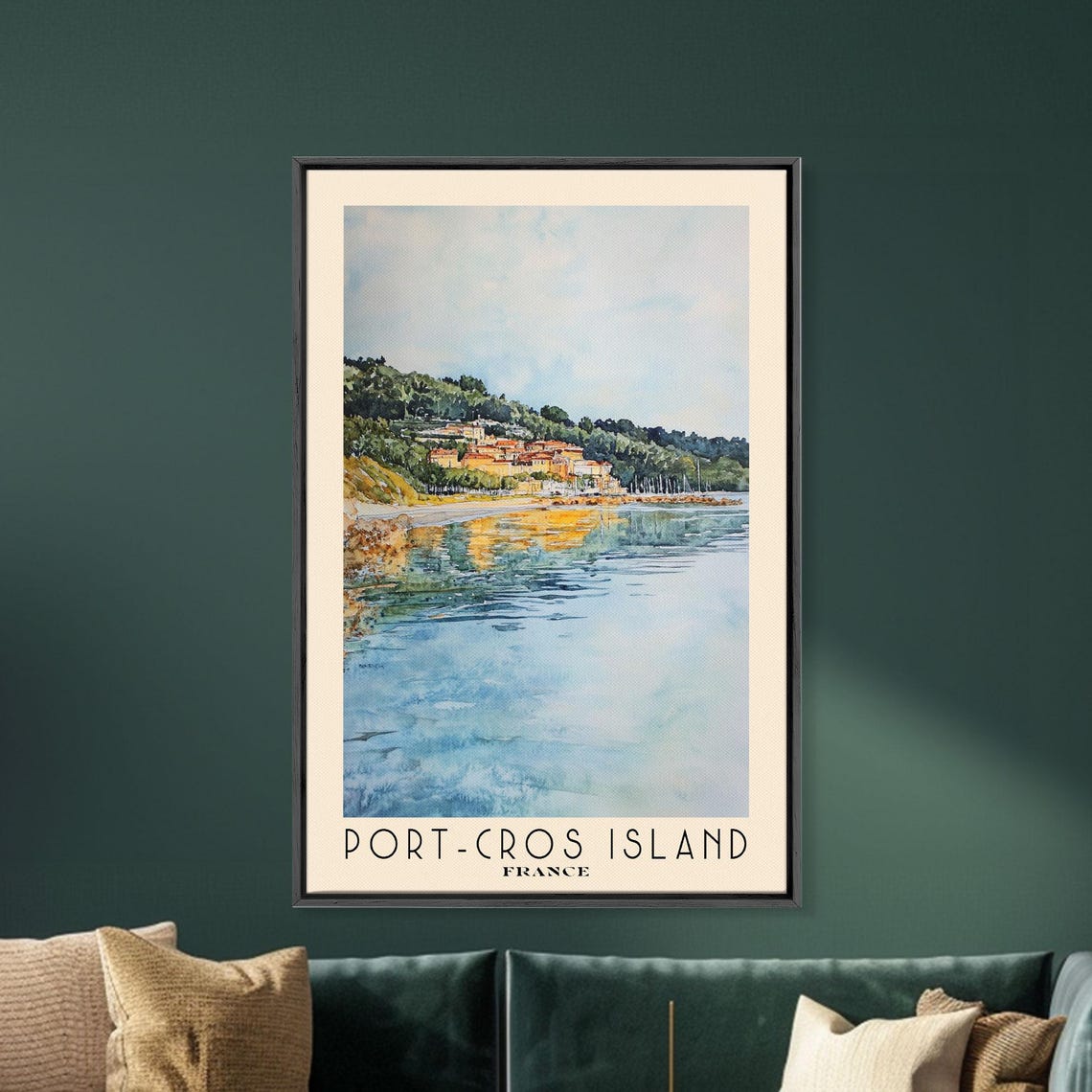 Port Cros Island France Watercolor Beach Print Vacation Gift France Wall Art Beach Painting Beach Decor Beach Painting - Image 5