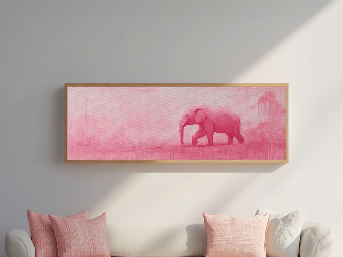 Preppy Pink Elephant Art Print, Girls Dorm Room - Image 6