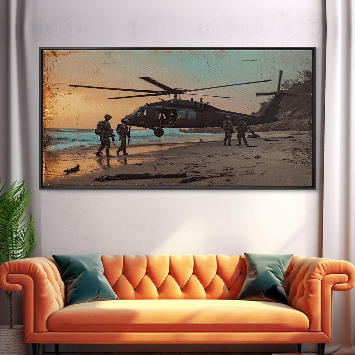 Blackhawk Helicopter Beach Extraction Pop Art Print - Image 5