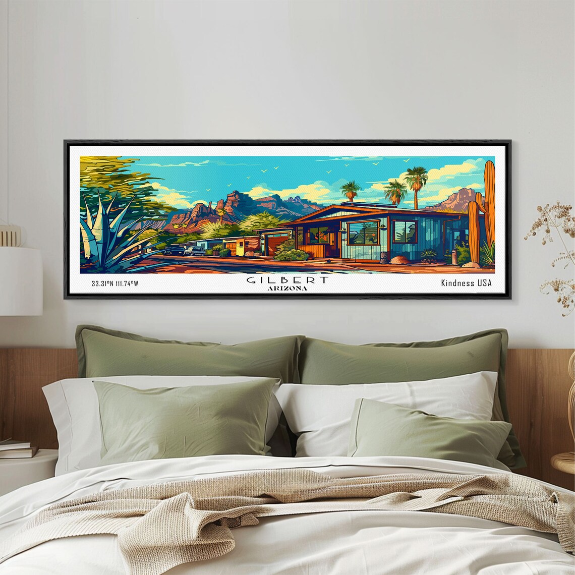 Gilbert Arizona Kindness USA Desert Ranch Red Rock View Travel Poster - Image 2