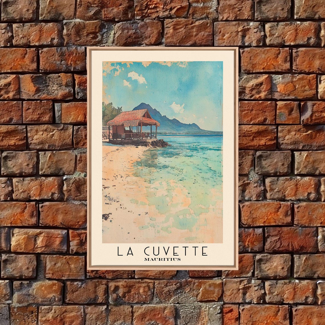 La Cuvette Mauritius Thatched Pavilion Turquoise Shallows Poster - Image 5