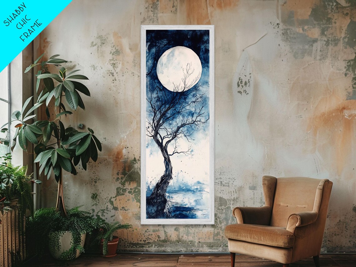 Print Full Moon With Tree Art Dark Romance Rustic Wall Decor Unique Above Couch Art Moody Bedroom Decor Gift Idea - Image 6
