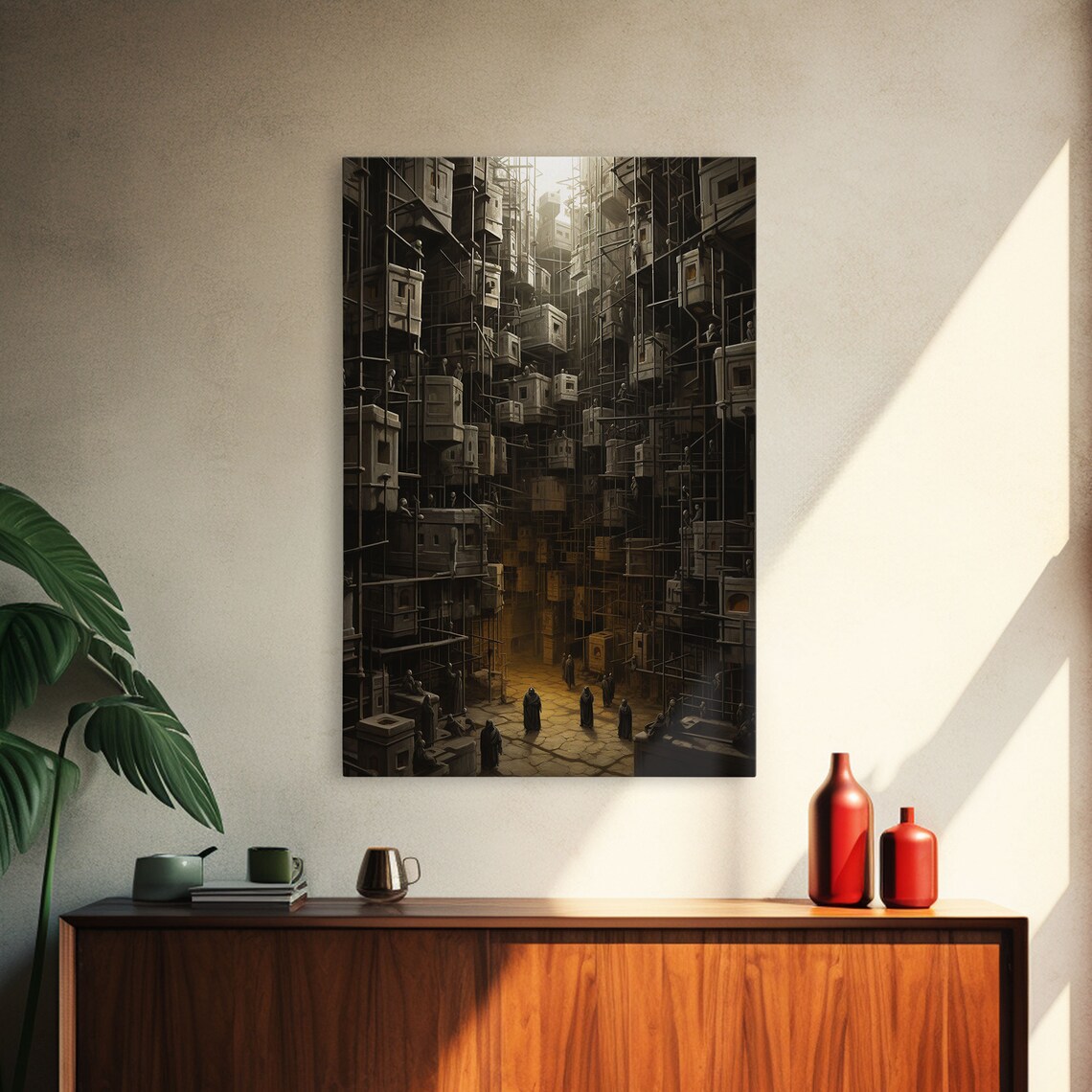 Dark Fantasy Haunted Corridor Hanging Cells Candlelight Horror Art Poster - Image 3