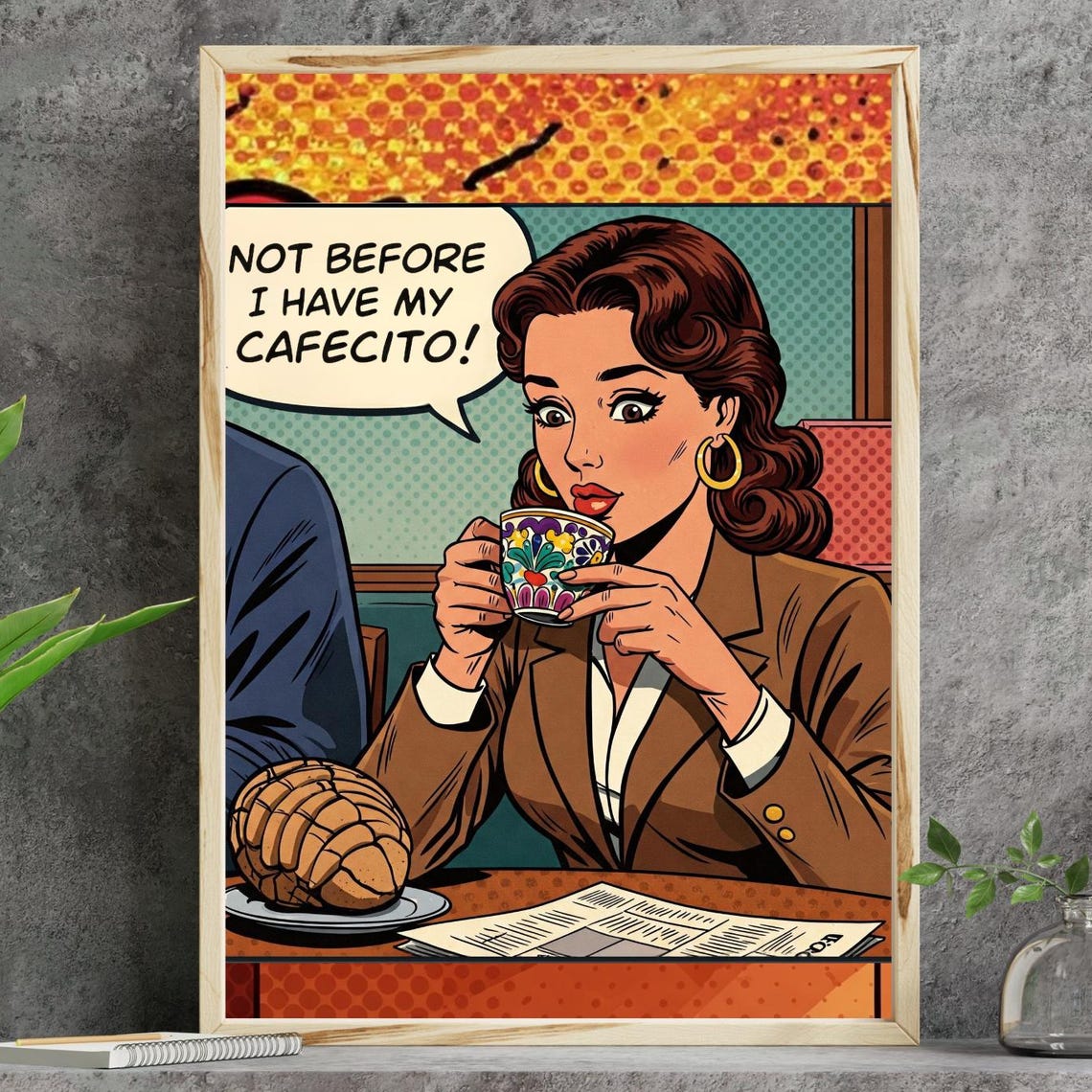 Not Before I Have My Cafecito Vintage Pop Art Coffee Lover Poster
