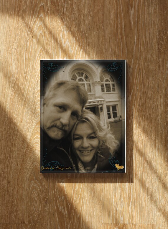 Personalized Couple Photo Portrait Sepia Vintage Custom Poster