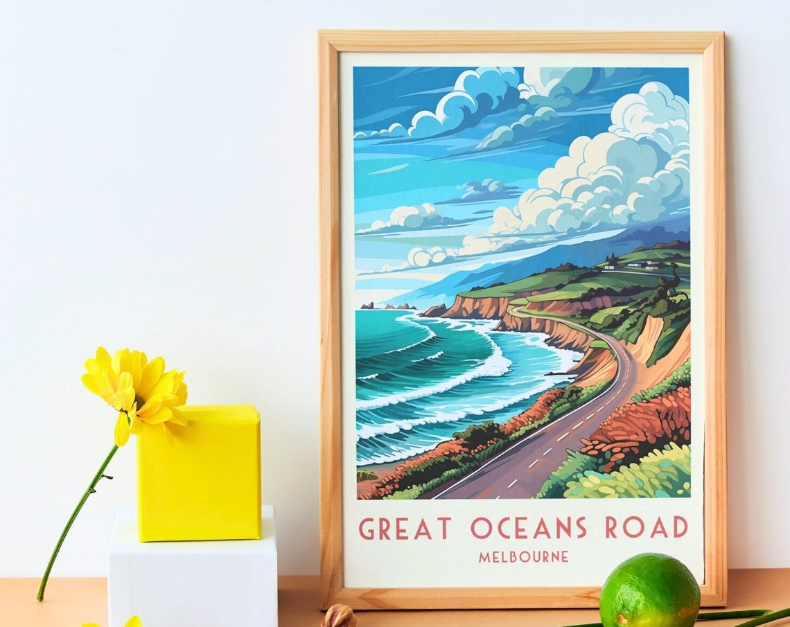 Great Ocean Road Melbourne Winding Coastal Drive Travel Poster - Image 3