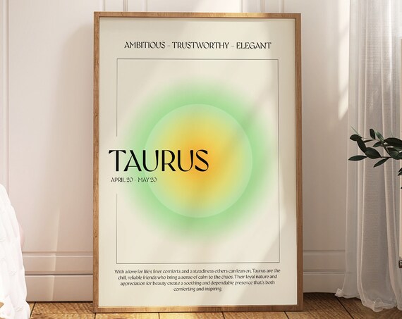 Taurus Zodiac Aura Art Print Astrology Gift For Her