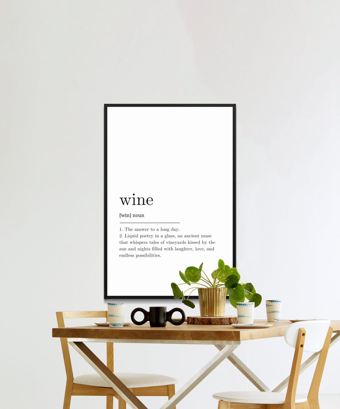 Wine Dictionary Definition Funny Kitchen Bar Quote Typography Poster - Image 2