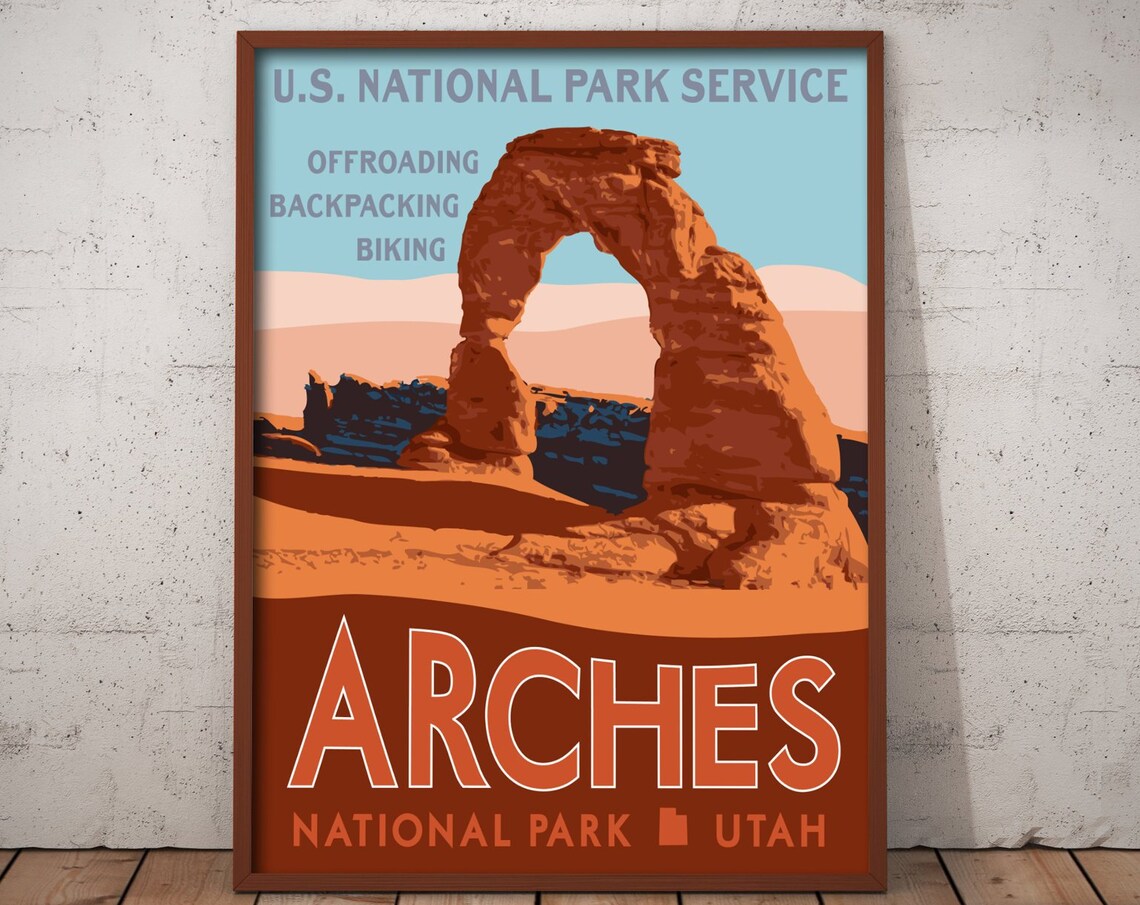 Arches National Park Vintage Travel Poster Print