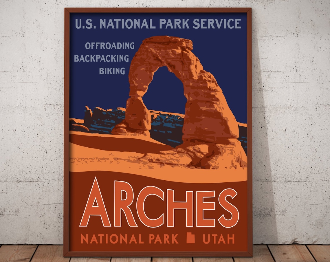 Arches National Park Utah Vintage Travel Poster