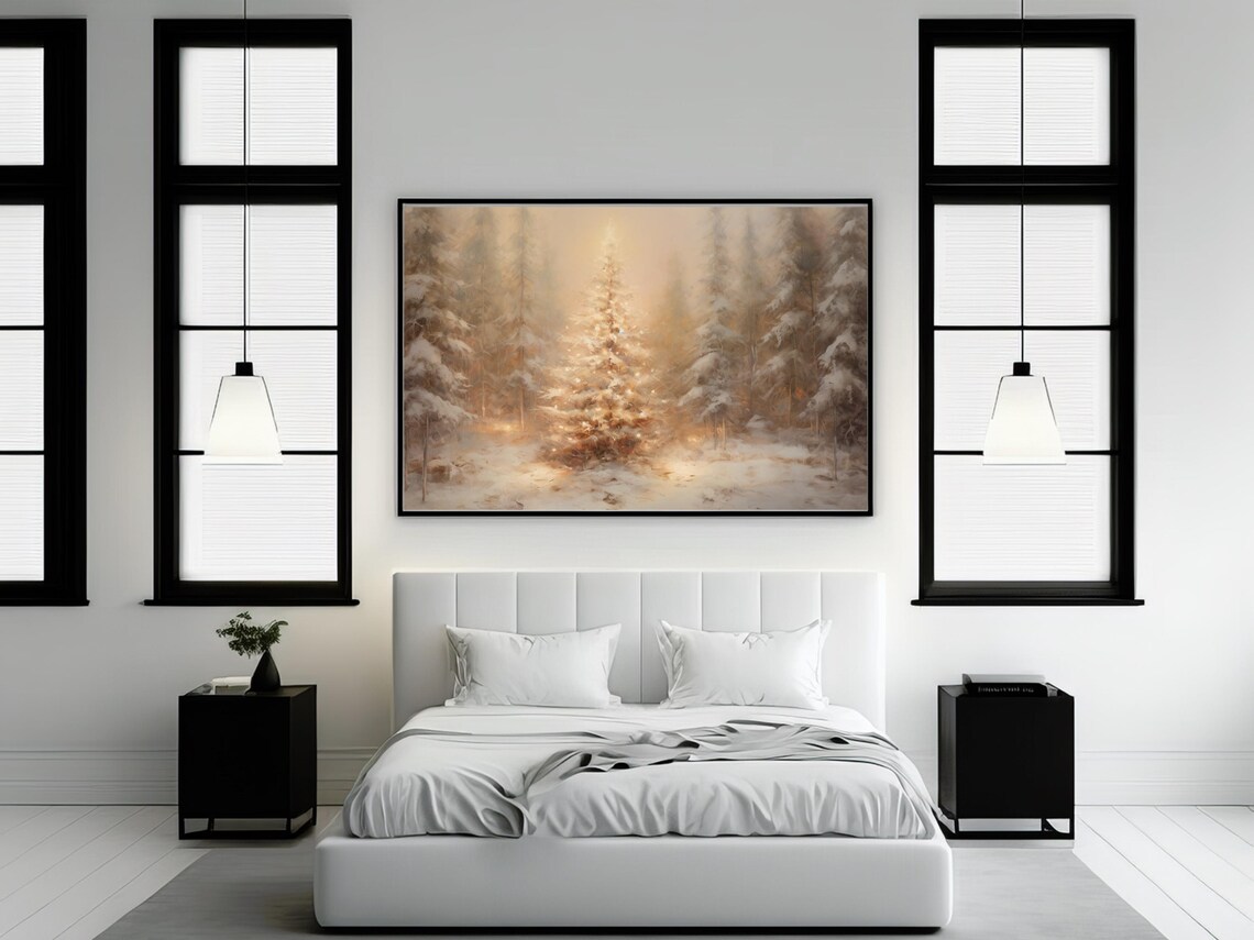 Christmas Tree Vintage Christmas Forest Wall Art - Image 2