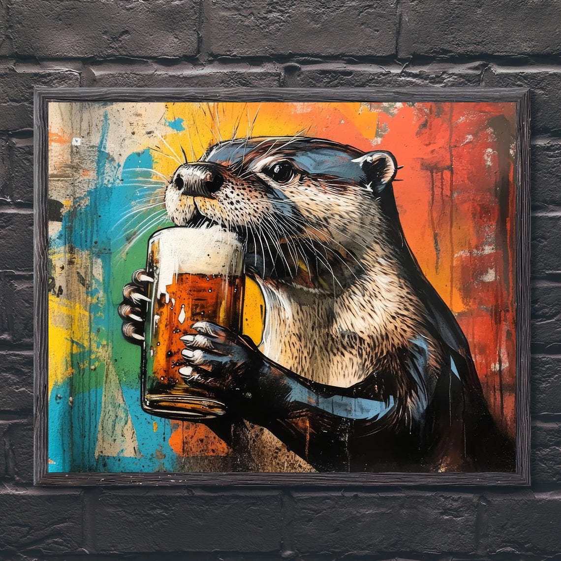 Otter Print, Funny Beer Lover Gift