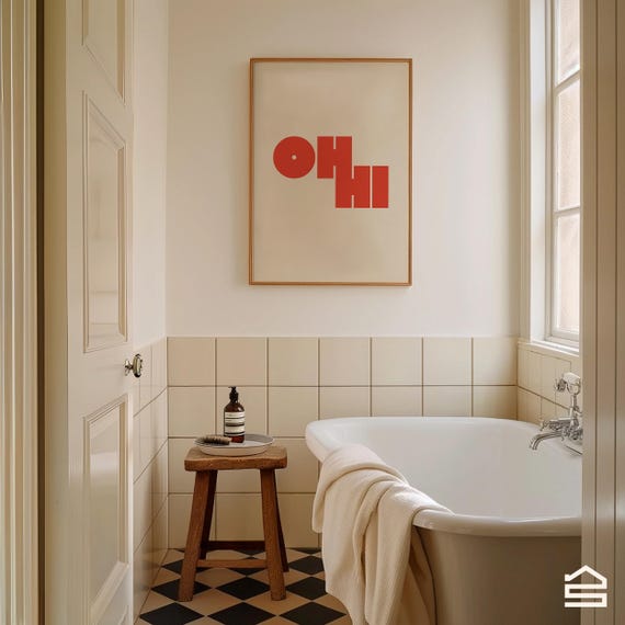 Oh Hi Orange Print Modern Trendy Wall Art Unique Bold Type Poster Creative Gallery Bold Typography Room Decor