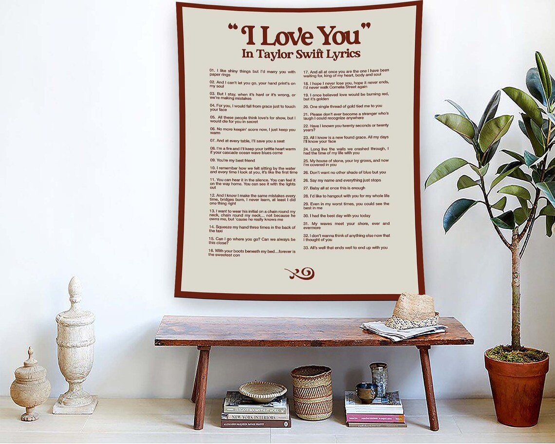 Love Tapestry, Minimalist Valentine's Day Poster Print