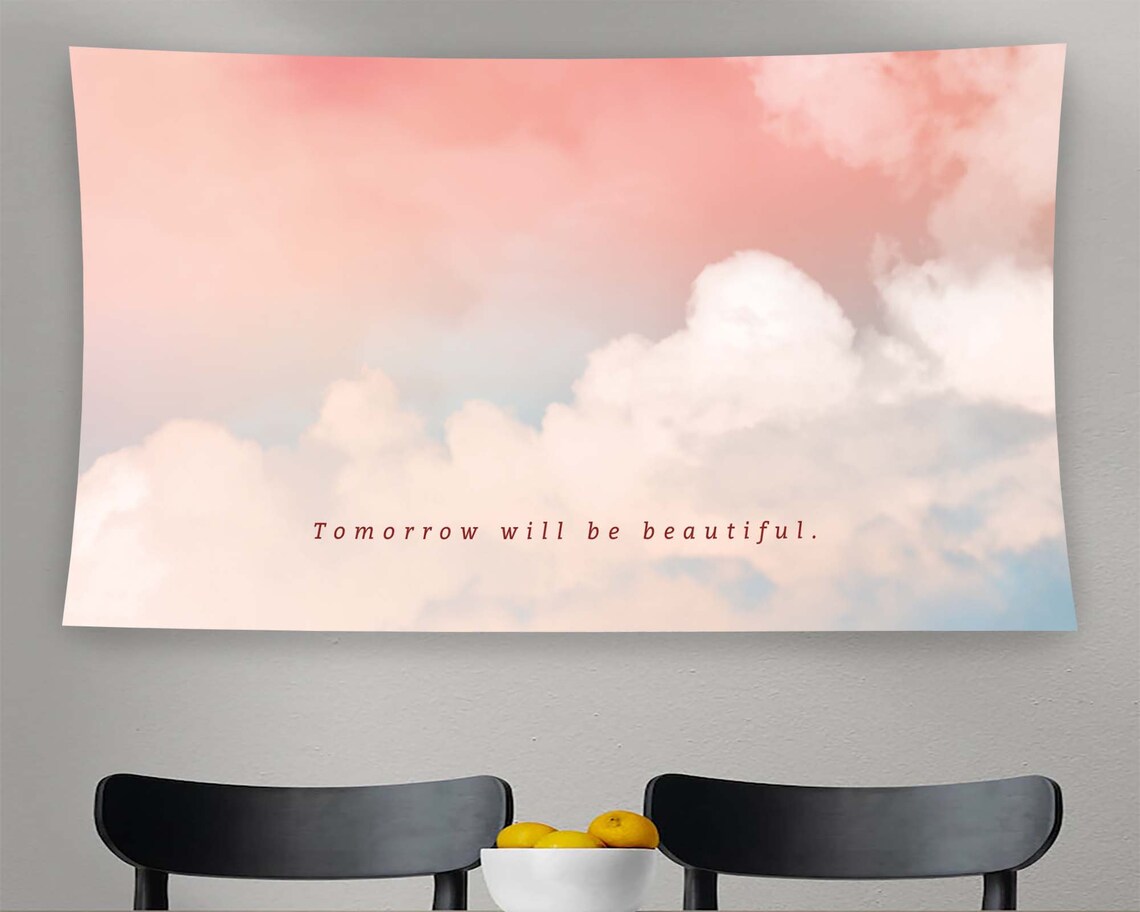 Personalized Minimalist Cloud Motivation Wall Art Print - Image 2