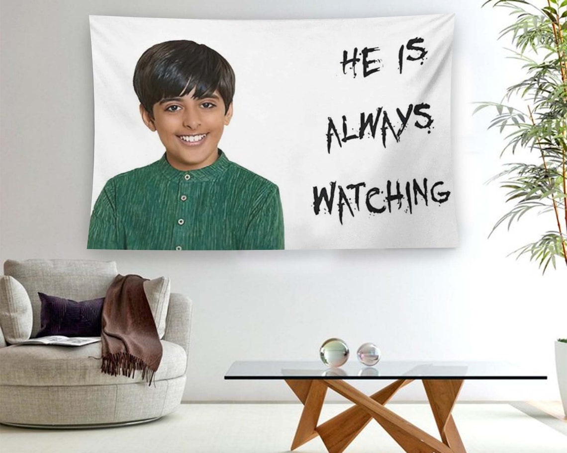 He Is Always Watching Funny Meme Portrait Joke Novelty Dorm Poster - Image 2