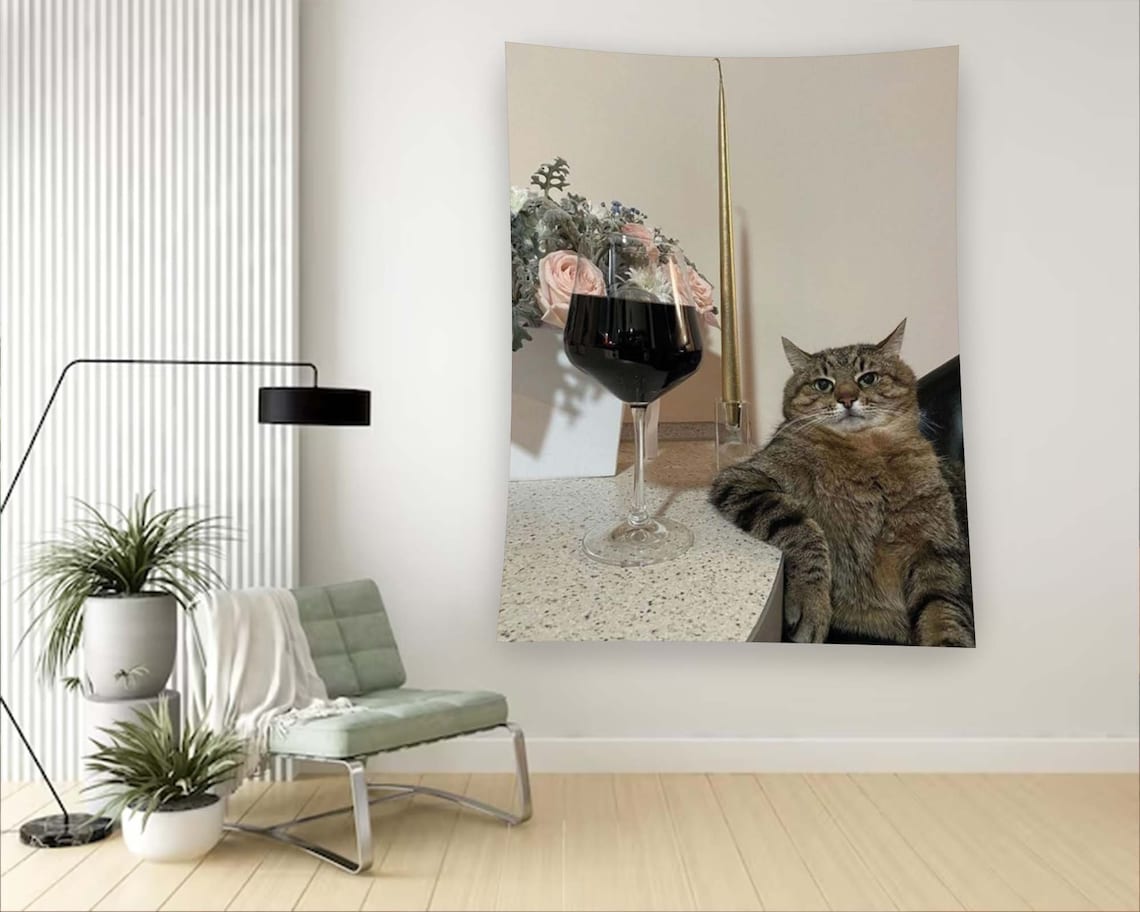 Cat Meme Minimalist Art Print for Girl Bedroom - Image 2