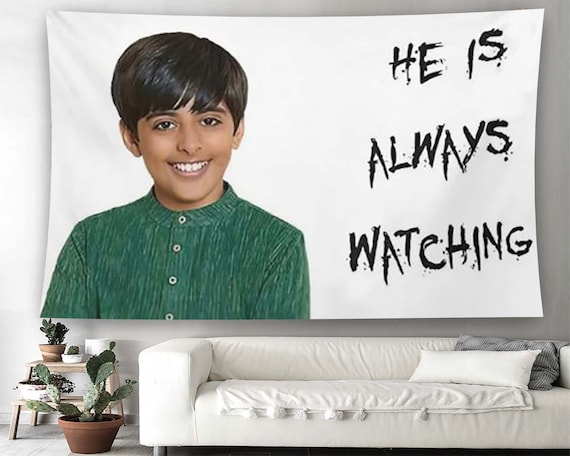 Ravi Is Always Watching Funny Meme Wall Hanging For Bedroom Living Room College Dorm Decor Memes Tapestry Funny Memes Mood Tapestry