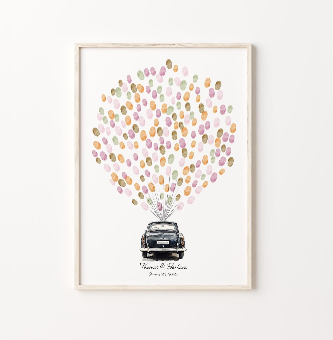 Luxury Car Fingerprint Guest Book Wedding Art Print