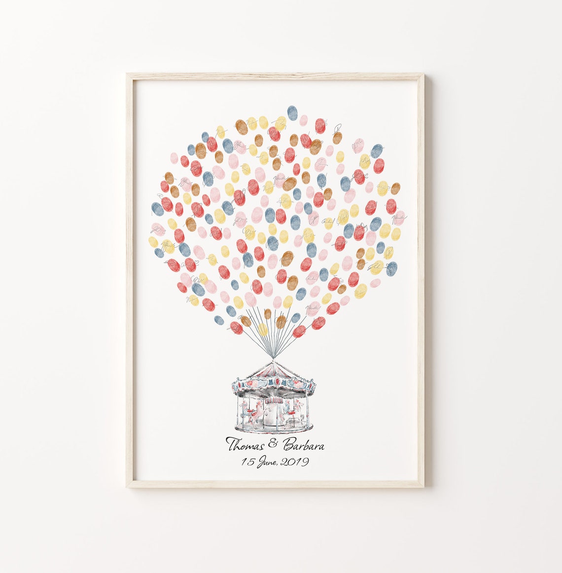Carousel Guest Book Balloon Thumbprint Book