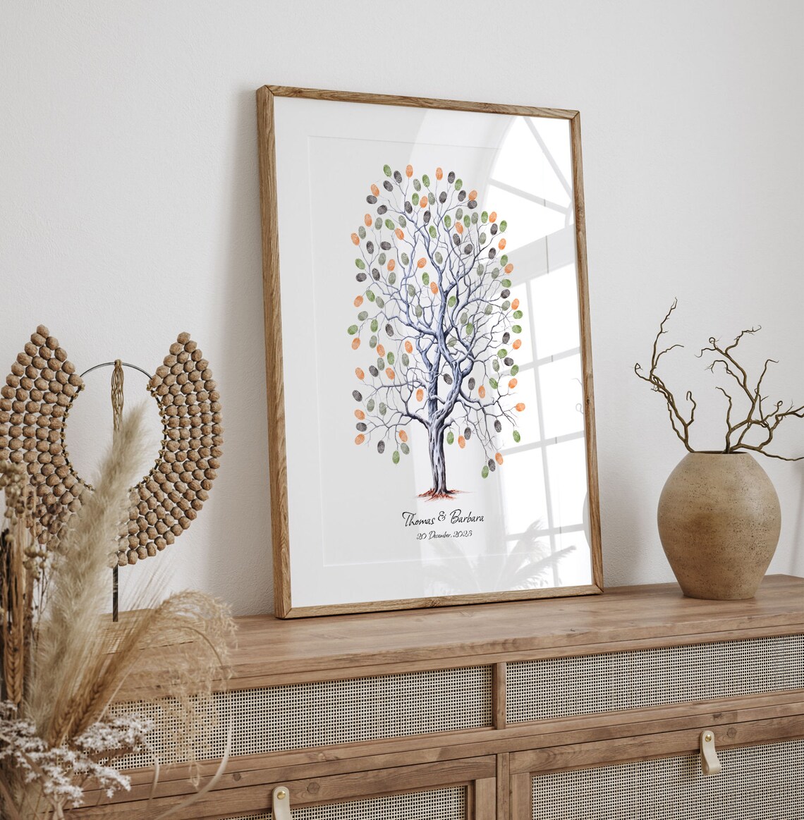 Personalized Tree Fingerprint Guest Book, Wedding Keepsake - Image 2