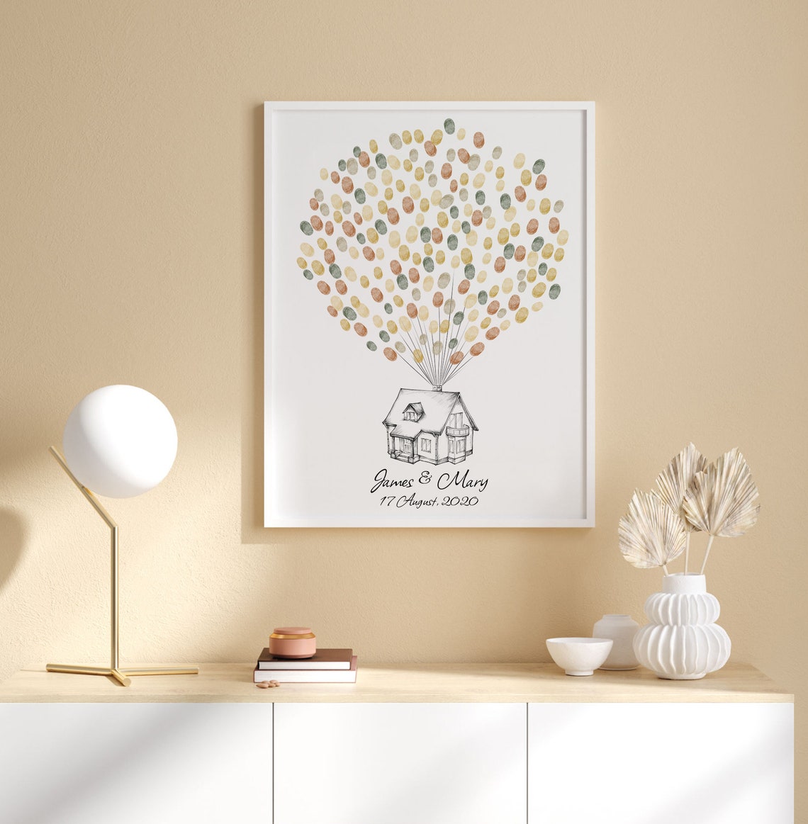 House Thumbprint Guest Book Wedding Fingerprint Art Print - Image 3