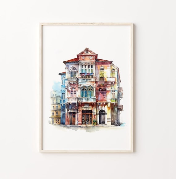 Enchanting Cityscapes Vibrant Watercolor Architecture Painting High Detail Art