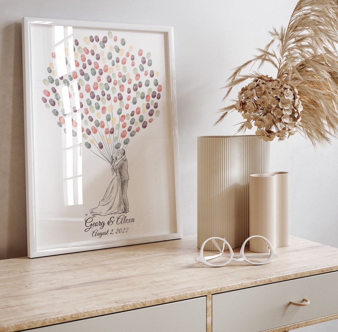 Wedding Fingerprint Balloon Guest Book Poster - Image 4