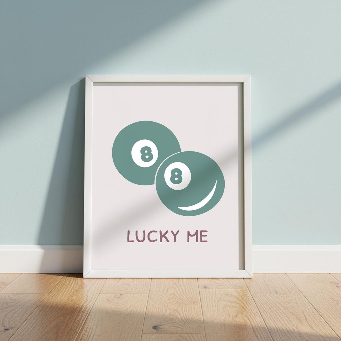 Lucky Me 8 Ball Art Print Modern Game Room Decor