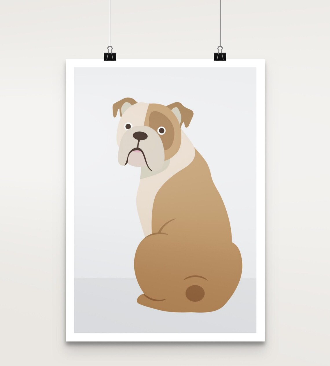 English Bulldog Modern Minimalist Pet Portrait