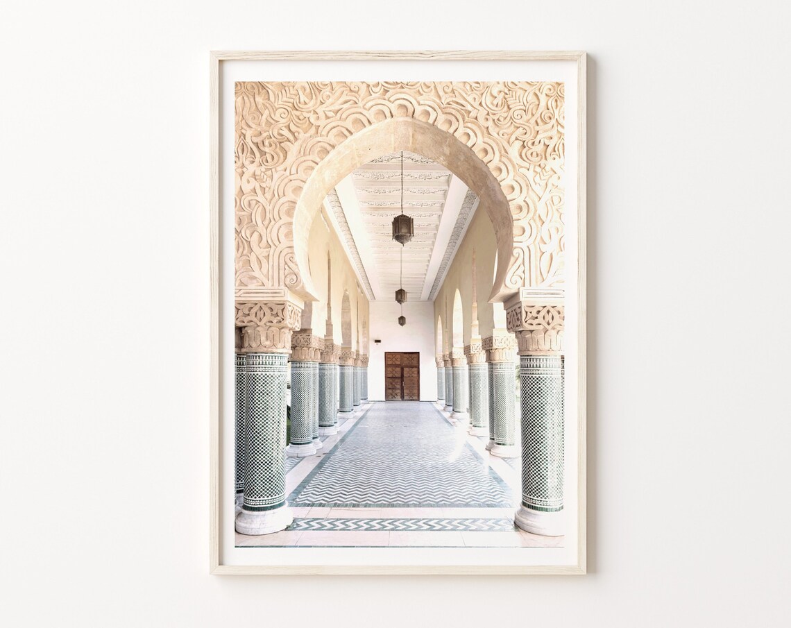 Moroccan Door Print, Marrakech Bohemian Travel Poster