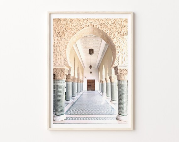 Moroccan Door Print, Marrakech Bohemian Travel Poster