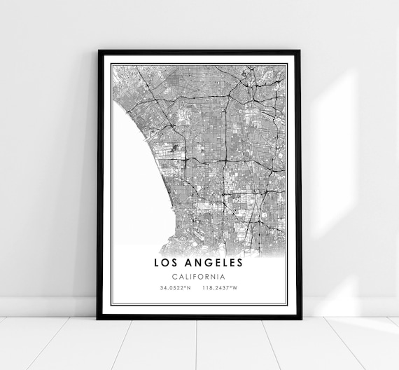 Los Angeles Map Poster, City Travel Poster