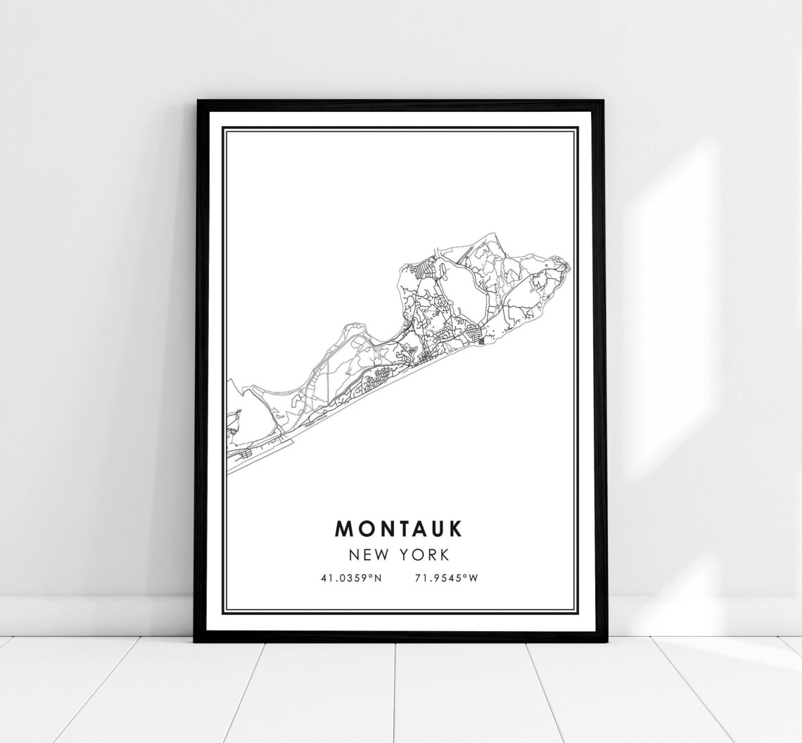Montauk Map Print, New York Travel Poster