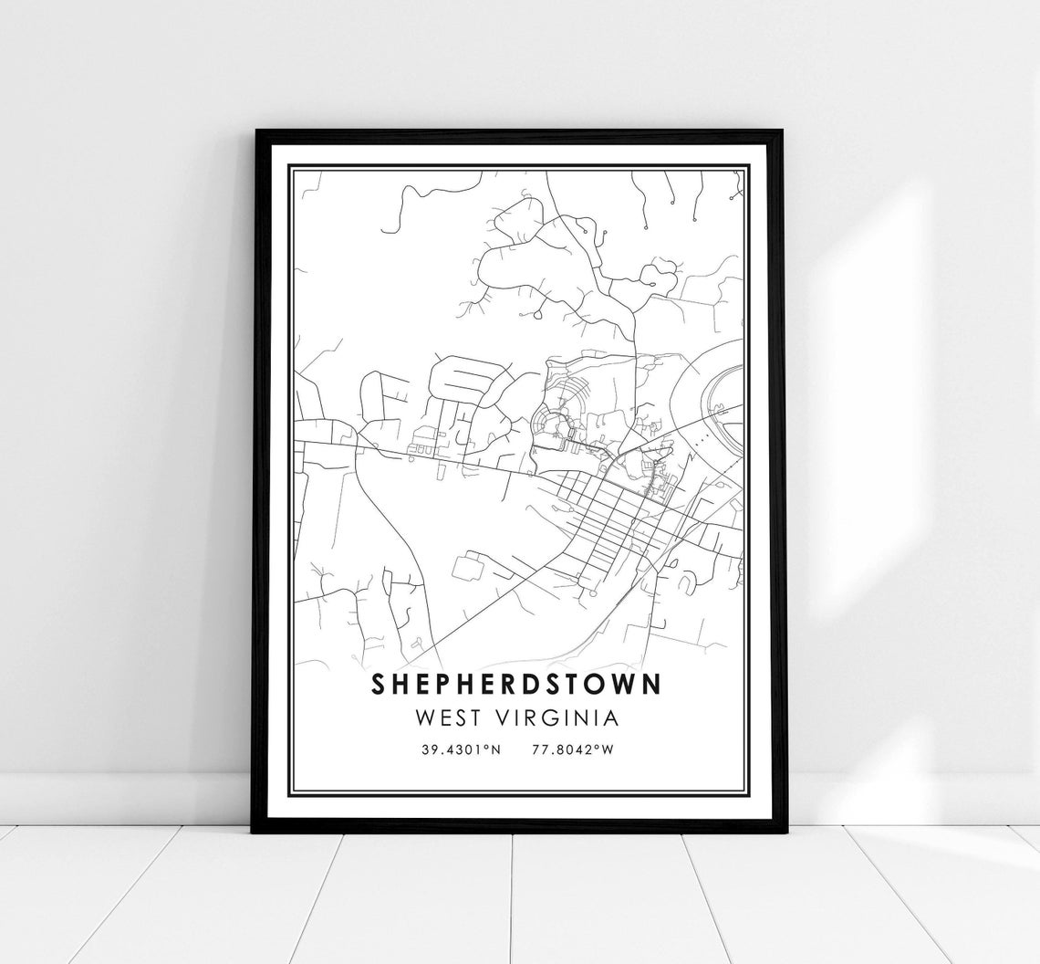 Shepherdstown West Virginia Minimalist City Map Coordinates Poster