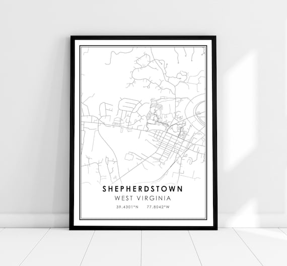 Shepherdstown West Virginia Minimalist City Map Coordinates Poster