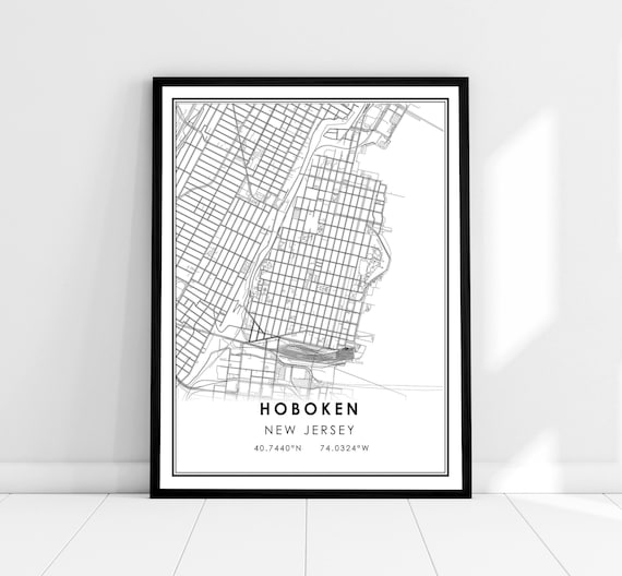Hoboken Map Art Print, New Jersey City