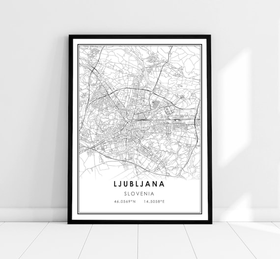 Ljubljana Map Poster Print, Slovenia City Map