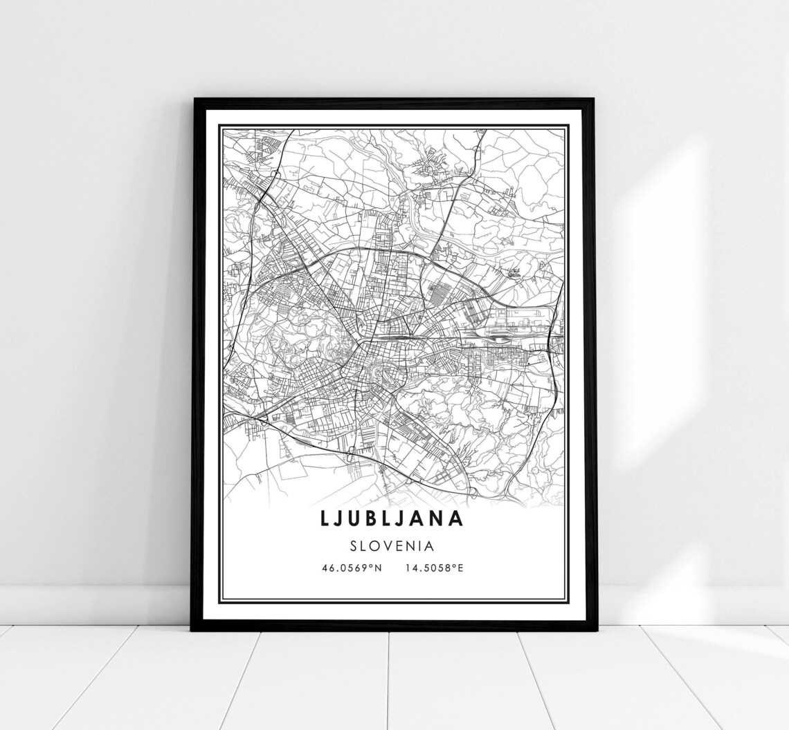 Ljubljana Map Poster Print, Slovenia City Map