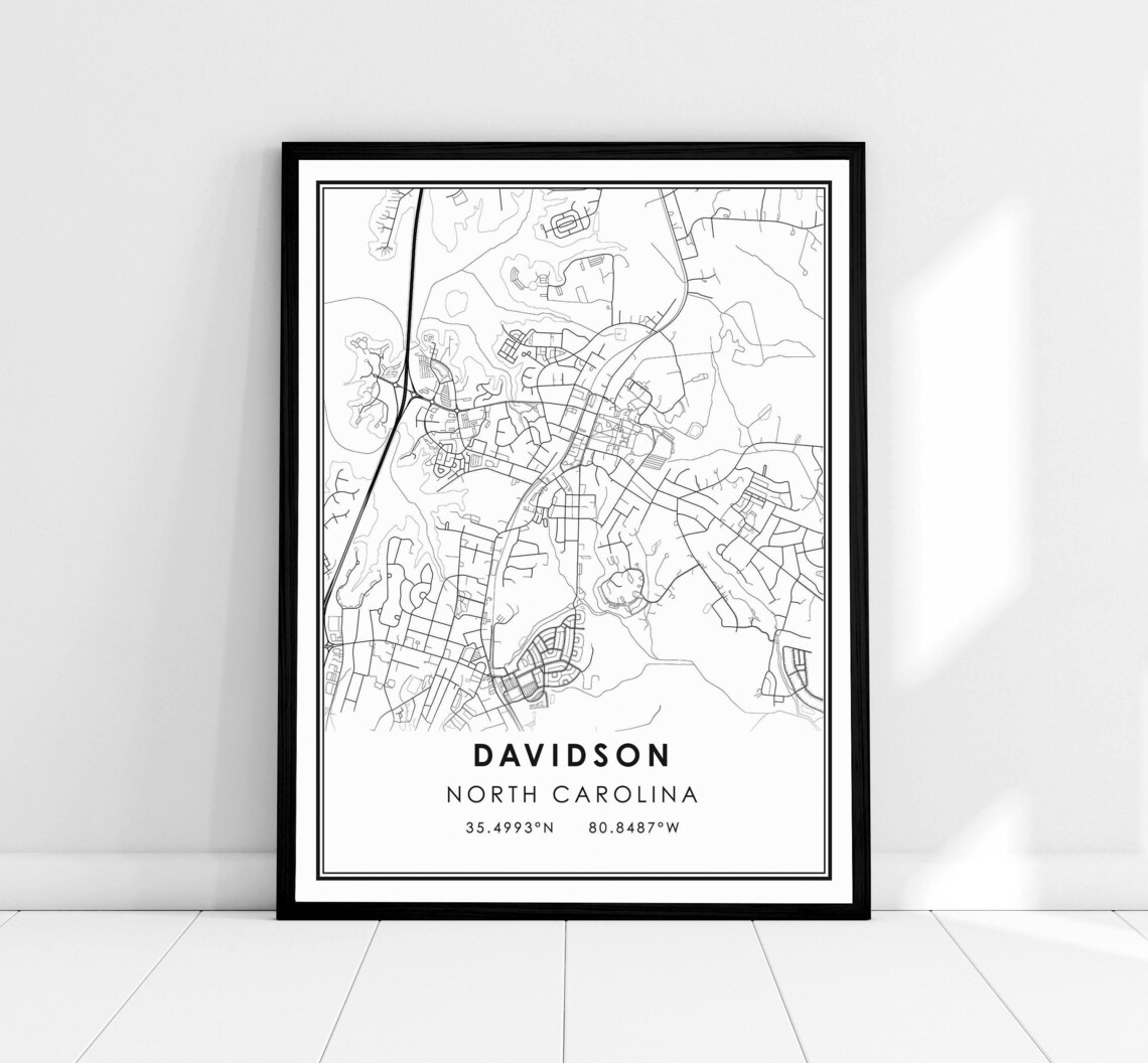 Davidson Map Print, North Carolina City Poster