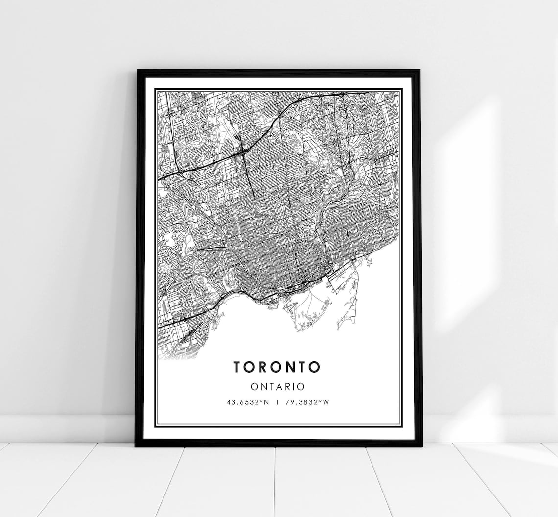 Toronto Map Print Poster, Ontario City Travel Map