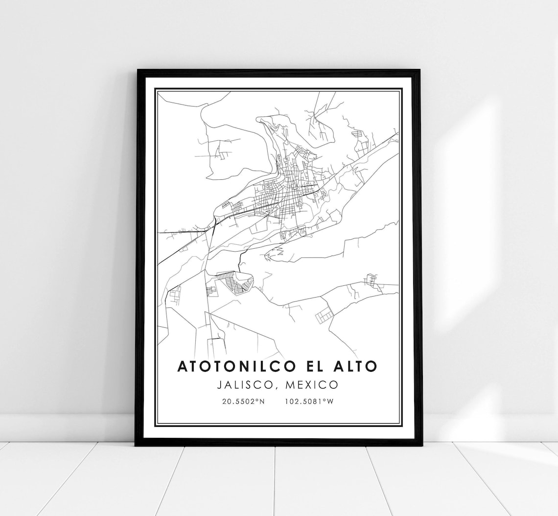 Atotonilco El Alto Map Poster, Mexico Travel Print