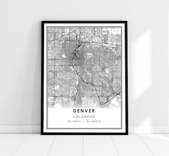 Denver Map Print, Colorado City Travel Poster