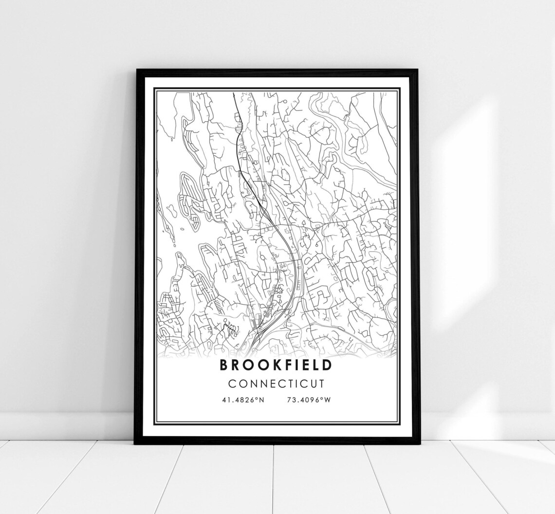 Brookfield Map Print Poster, Connecticut City